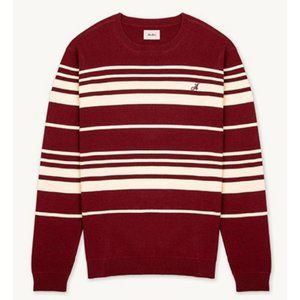 Adidem Asterisks High Twist French Knit Sweaters Burgundy Cream Size Small